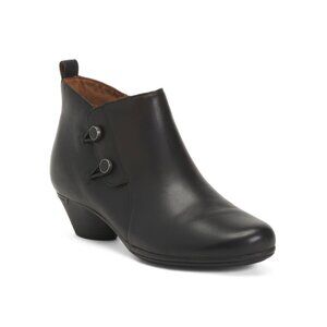 COBB HILL ROCKPORT Black Leather Larsa Comfort Booties